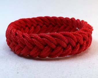 nylon herringbone rope bracelet black red white black blue  3384