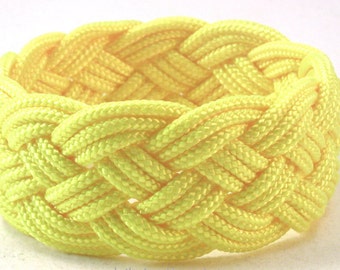 bright yellow five part nylon rope bracelet 3902