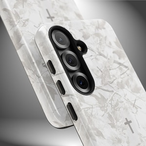 Faith Inspired White Camo Tough Phone Case | Christian Cross Camouflage |Believer Gift for Him or Her | Duck Hunter Enthusiast Military image 14