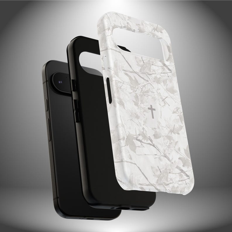 Faith Inspired White Camo Tough Phone Case | Christian Cross Camouflage |Believer Gift for Him or Her | Duck Hunter Enthusiast Military image 15