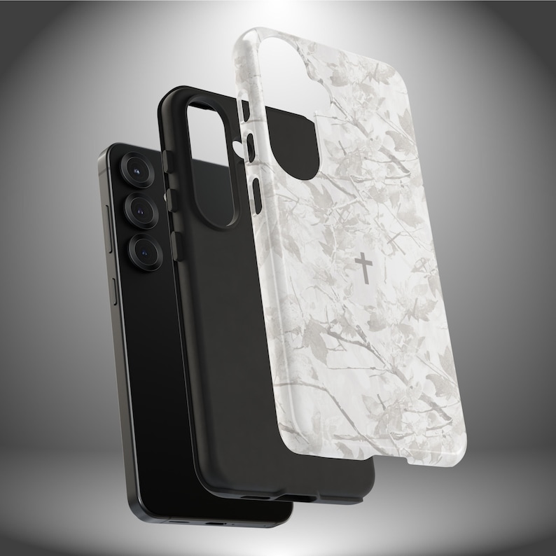 Faith Inspired White Camo Tough Phone Case | Christian Cross Camouflage |Believer Gift for Him or Her | Duck Hunter Enthusiast Military image 16