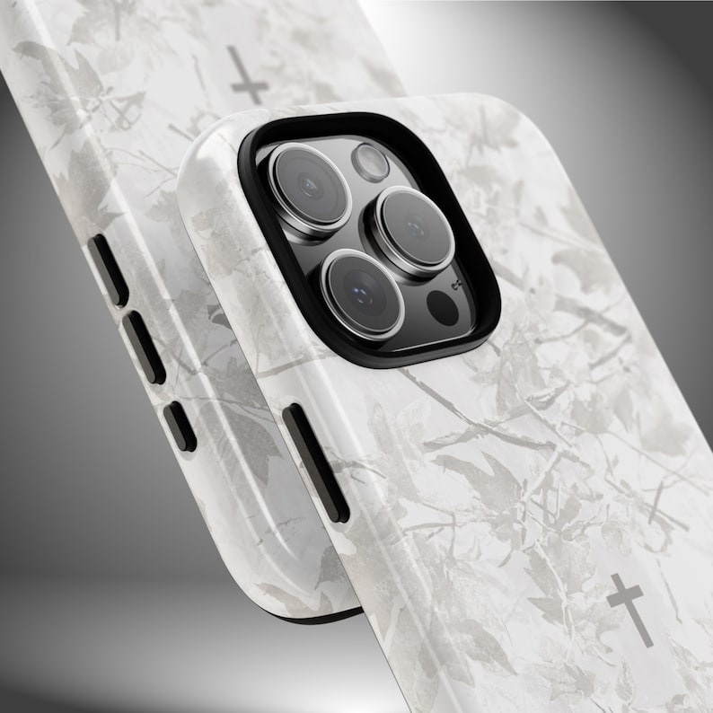 Faith Inspired White Camo Tough Phone Case | Christian Cross Camouflage |Believer Gift for Him or Her | Duck Hunter Enthusiast Military image 13