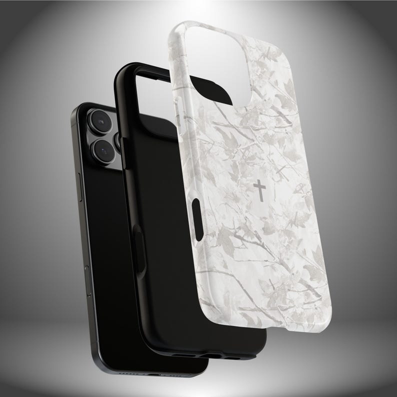 Faith Inspired White Camo Tough Phone Case | Christian Cross Camouflage |Believer Gift for Him or Her | Duck Hunter Enthusiast Military image 17