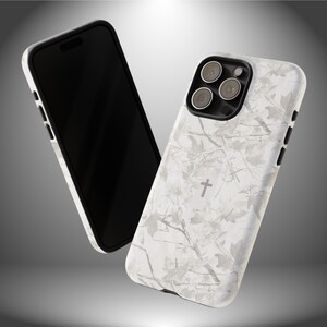 Faith Inspired White Camo Tough Phone Case | Christian Cross Camouflage |Believer Gift for Him or Her | Duck Hunter Enthusiast Military image 11