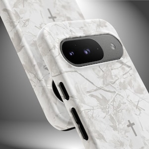 Faith Inspired White Camo Tough Phone Case | Christian Cross Camouflage |Believer Gift for Him or Her | Duck Hunter Enthusiast Military image 12