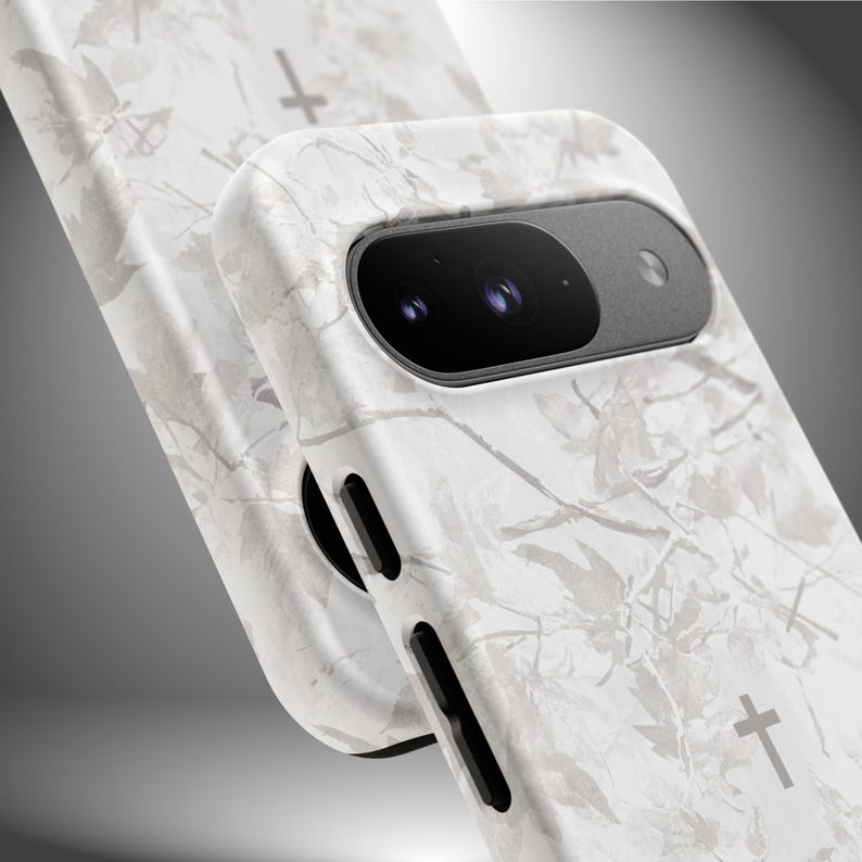 Faith Inspired White Camo Tough Phone Case | Christian Cross Camouflage |Believer Gift for Him or Her | Duck Hunter Enthusiast Military image 12