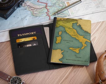 Passport Cover with the map of Italy