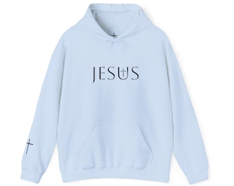 Jesus Hooded Sweatshirt, Minimalist Christian Apparel