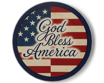 God Bless America Keramikuntersetzer: Vaterländische Keramik
