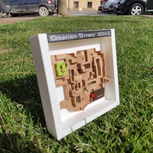 Carte 3D Mirage – Counter-Strike | Décoration Gamer | Diorama imprimé en 3D CS:GO | Cadeau pour les joueurs | Configuration de jeu Fan Art
