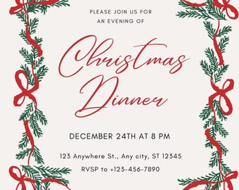 Christmas templates bundle, Christmas template invites, digital, printable, editable in Canva, instant download