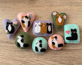 Felt Cat Magnet | Felt Magnet for Cat Lovers | Refrigerator Magnet