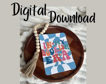 Afdrukbare Kindle-insteekkaart uit hippie-boekentijdperk