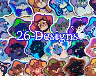 Op de hoofdpersoon geïnspireerde sterstickers van Warrior Cat