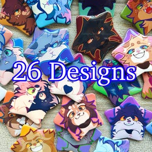 Op Warrior Cat-hoofdpersoon geïnspireerde badgespelden