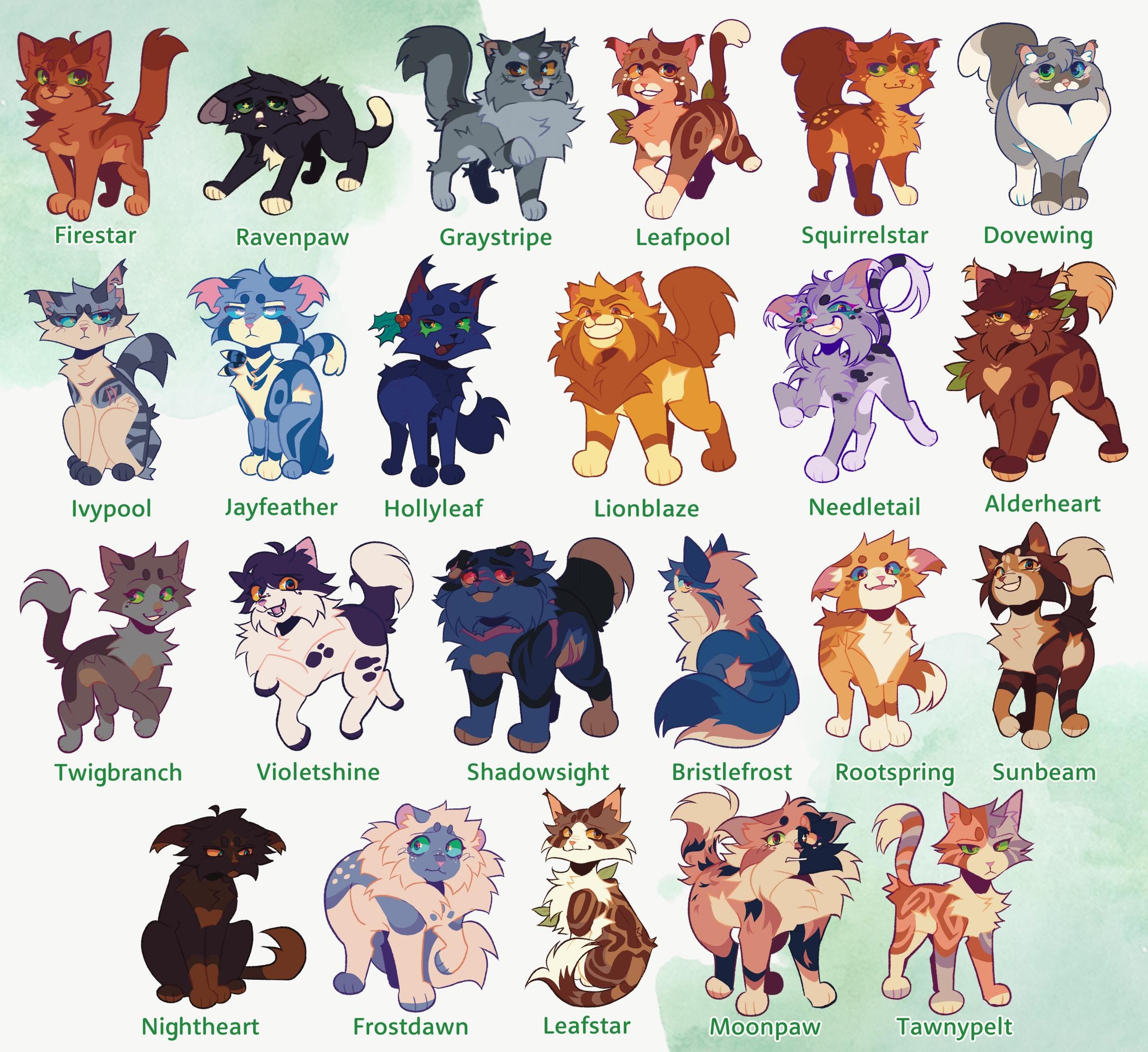 Warrior Cat Protagonist-inspired Acrylic Pins - Etsy