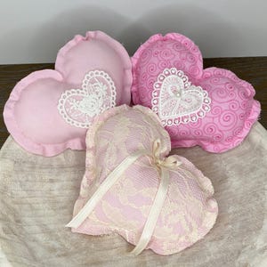 Stuffed Fabric Heart with Embellishments, Valentine’s Day, Gift