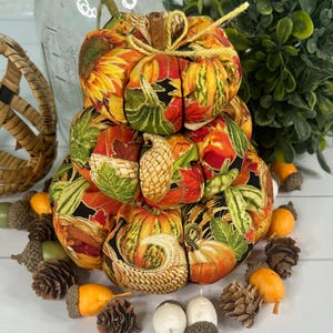 Fabric Stacked Stuffed Pumpkins, Fall, Halloween, Thanksgiving