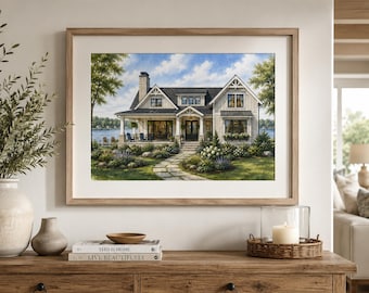Benutzerdefinierte Aquarell Haus Porträt, personalisierte Haus Illustration, digitaler Download