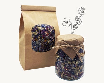 Wildblumen Futtermix | Organische getrocknete Blumenmischung | Kaninchen, Meerschweinchen, Hamster Leckerli