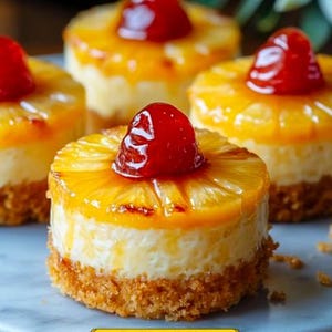 The Ultimate Mini Pineapple Upside-Down Cheesecakes Recipe - Instant Download.The Best Recipe.