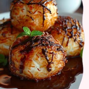 Beste Kokosnussmakronen mit Schokoladenniesel-Rezept | Einfache hausgemachte Kekse | Glutenfreie Desserts | zum Verschenken - Sofortiger Rezeptdownload
