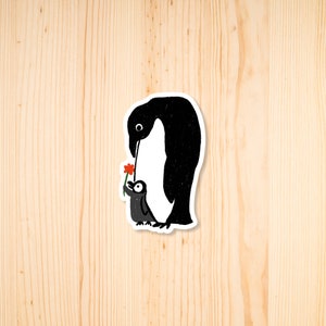 Pegatina de mamá y bebé pingüino, pegatina de familia de frailecillos, pegatina de animal lindo, pegatina para computadora portátil, pegatina de vinilo impermeable para exteriores y para todo tipo de clima