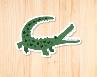 Happy Gator Sticker, Illustrated Gator Sticker, Laptop Sticker, Bike Sticker, Water Bottle Sticker, Waterproof Sticker, Gator Lover Gift