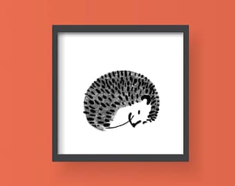 Hedgehog Art Print, Cuddly Nursery Art, Cute Resting Animal Art, Adorable Baby Animal Wall Decor, Bedtime Art, Sleepy time, Kids Room Poster