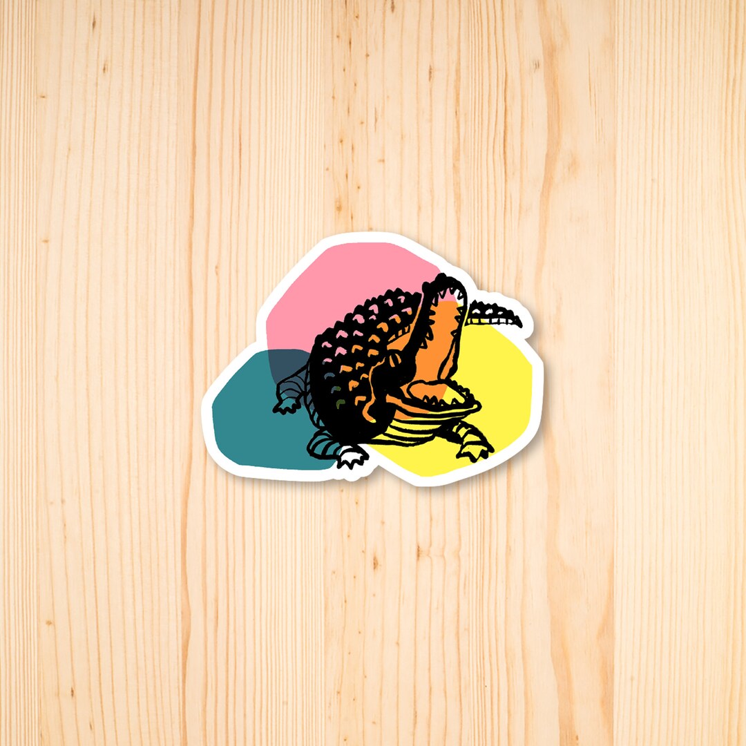 Gator Color Dots Sticker, Colorful Wild Alligator Sticker, Laptop ...