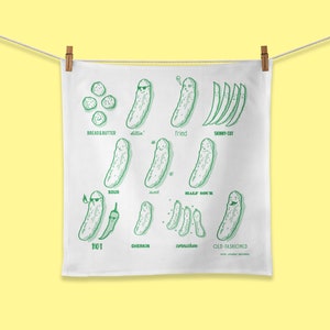 Pickle Towel, Pickle Flour Sack Towel, Pickle Dishcloth, Pickle Kitchen Gift, Gift for Foodie, Gift for Pickle Lovers, Funny Pickle Towel