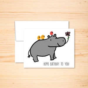 Hippo Birthday to You! - Birthday Card Word Pun card - Happy Hippo Birthday Card