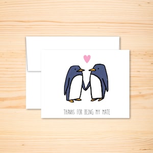 Penguin Love You Card, Love you Bestie Card, I love you card, Valentine Card, Pun Card, Funny Animal Card, Valentines Day Card, Anniversary