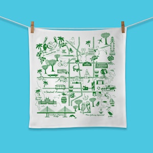 St. Petersburg theedoek, Florida keukenhanddoek St. Pete, Florida gezeefdrukte biologische meelzak handdoek - 20" x 20" keukenhanddoek, vaatdoek