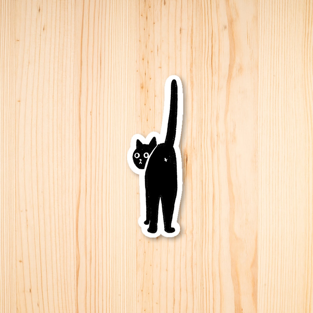 Cat But Sticker Cat Butt Sticker, Black Cat Sticker, Silly Gift, Outdoor Sticker, Car ...