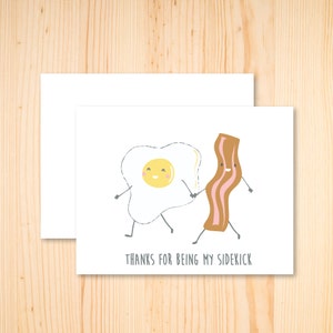 Tarjeta de amor divertida - Tarjeta de comida de tocino y huevos, pareja perfecta, tarjeta de aniversario
