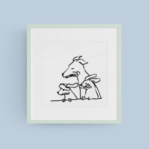 Dogs at the Car Window Illustrated Art Print, Riding with the Wind, Happy Dogs, Car Riding Pups, Dog Lover Home Decor, On the Open Road