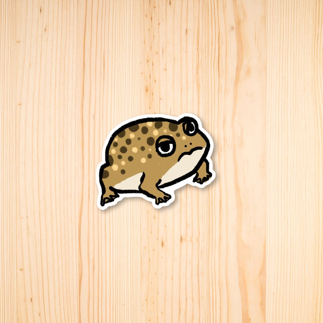 Toad Crying Sticker Grumpy Spotted Toad Sticker, Fun Amphibian Art Decal, Whimsical Nature ...