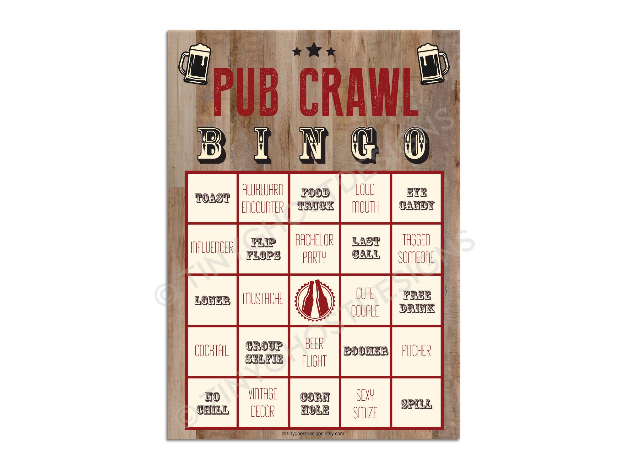 Dwang Meestal toernooi Pub Crawl Bingo New Edition: 7-card Digital File Pack - Etsy