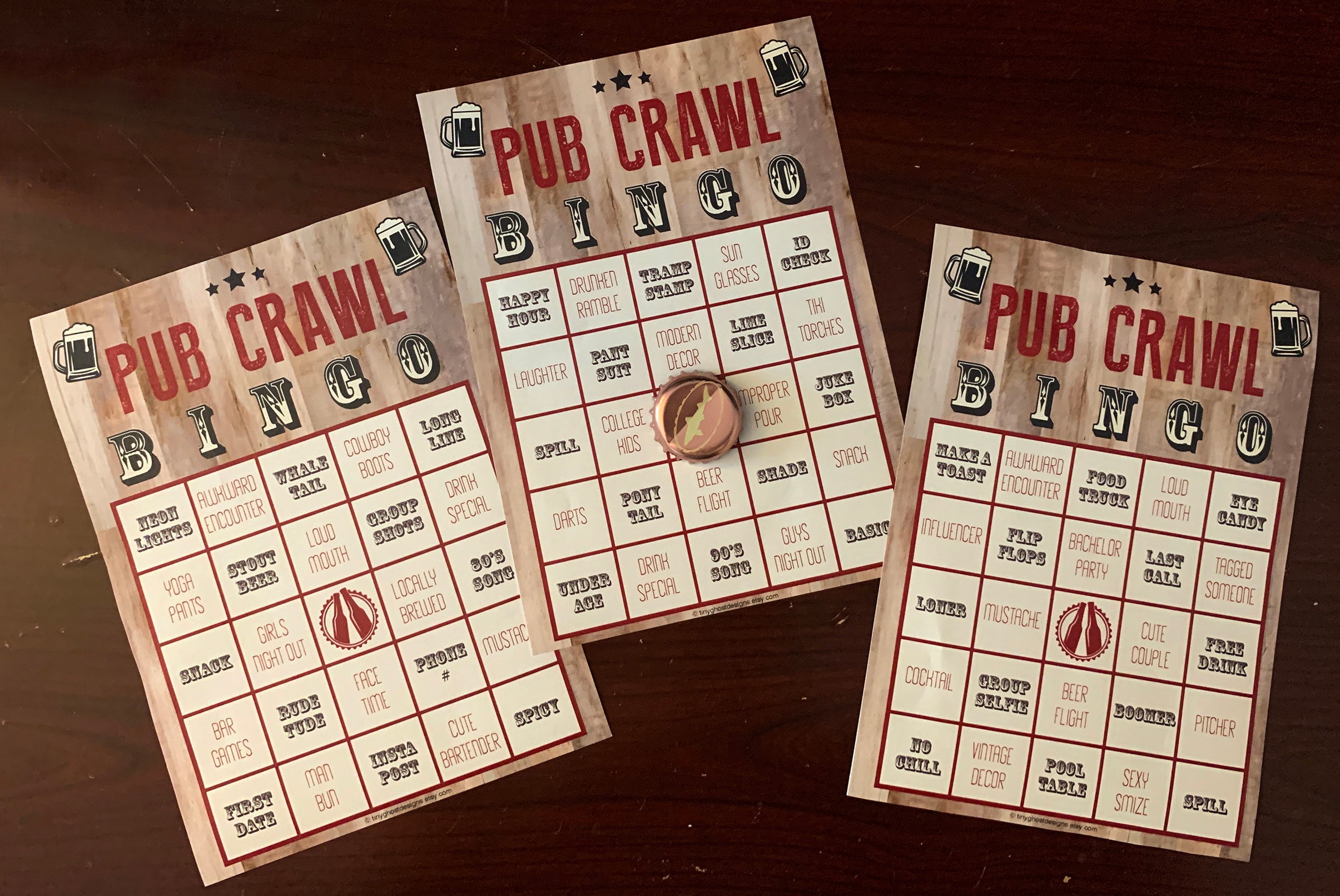 Pub Crawl Bingo New Edition 7card Digital File Pack Etsy