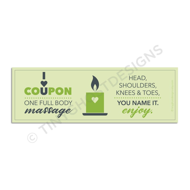 Massage Coupons Printable Sheet of 4 Head Shoulders Knees Toes - Etsy