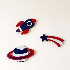 Space Hooks Set, Astronaut Hooks, Nursery Hooks, Space wall hooks, Rocket, Spaceship, Planet, Baby boy Room, Space Hangers, Baby Shower Gift