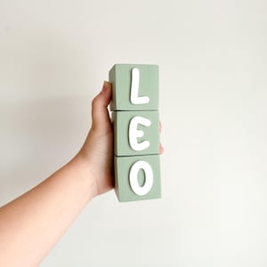 Personalized Wooden Name Blocks, Custom Baby Gift, Nursery Shelf Decor, Baby Shower Keepsake, Boho Wooden Name Blocks, Rustic Baby Blocks