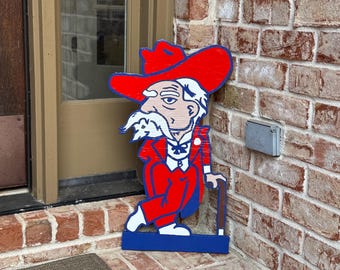 Colonel Reb Sign Colonel Reb Ole Miss Football Sign – Handcrafted Wood Art for Rebels ...