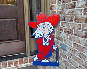Colonel Reb Sign Colonel Reb Ole Miss Football Sign – Handcrafted Wood Art for Rebels ...