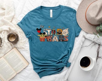Star Wars Disney Tee, Grogu, Mickey Mouse, Disneyland Trip Shirt