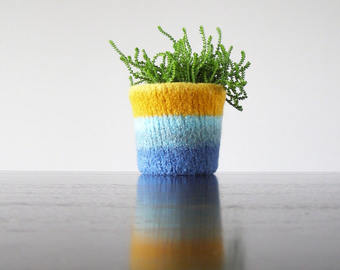 Planter Felted Wool Planter With Waterproof Lining Summer Etsy