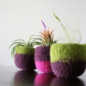 colorblock decorative bowl bright red and navy blue soft wool bowl soft ring holder air plant planter minimalist home decor image 5