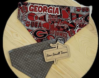 Georgia football graffiti over the collar bandana