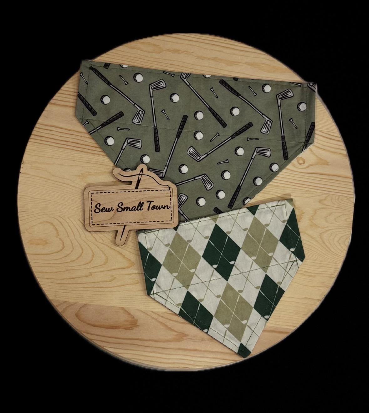 Green golf over the collar bandana